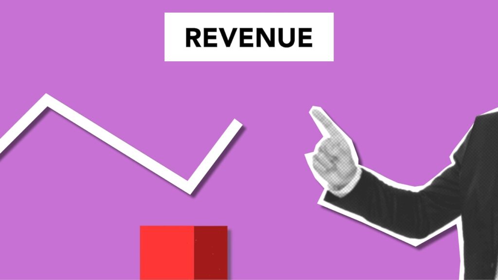 cutout paper composition of businessman showing graph of revenue